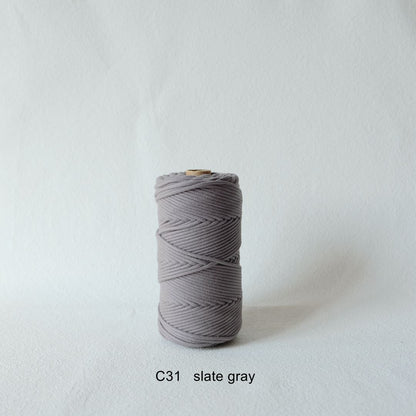 3MM MACRAME BRAIDED - CORED - SLATE GRAY