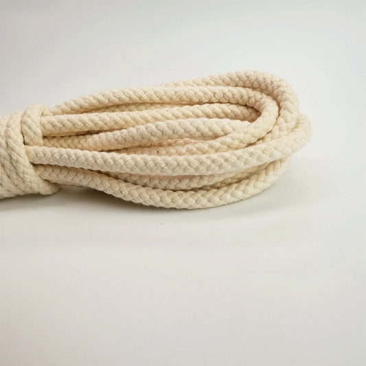 COTTON ROPE 10 MM - BRAIDED - NATURAL