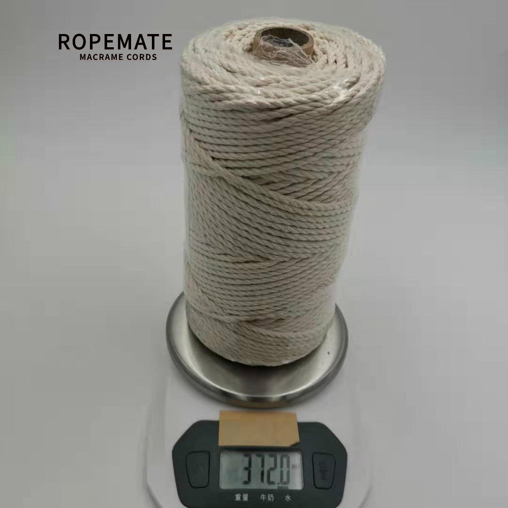 BASIC COTTON ROPE 3MM - 3 STRAND - NATURAL