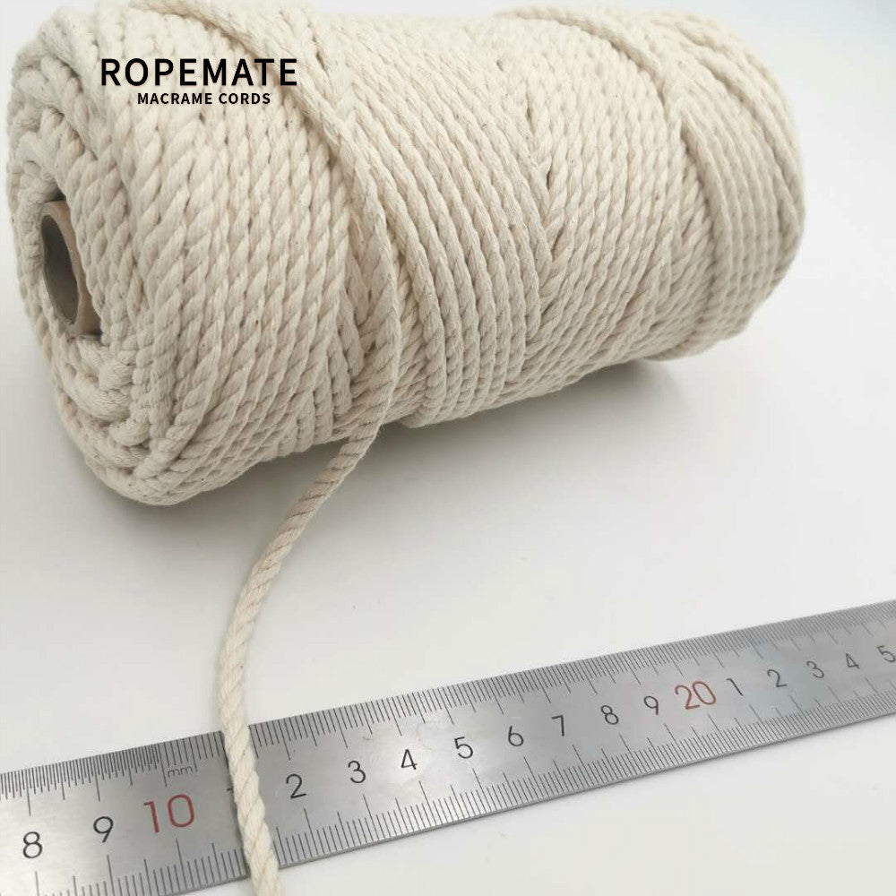 BASIC COTTON ROPE 3.5 MM - 3 STRAND - NATURAL