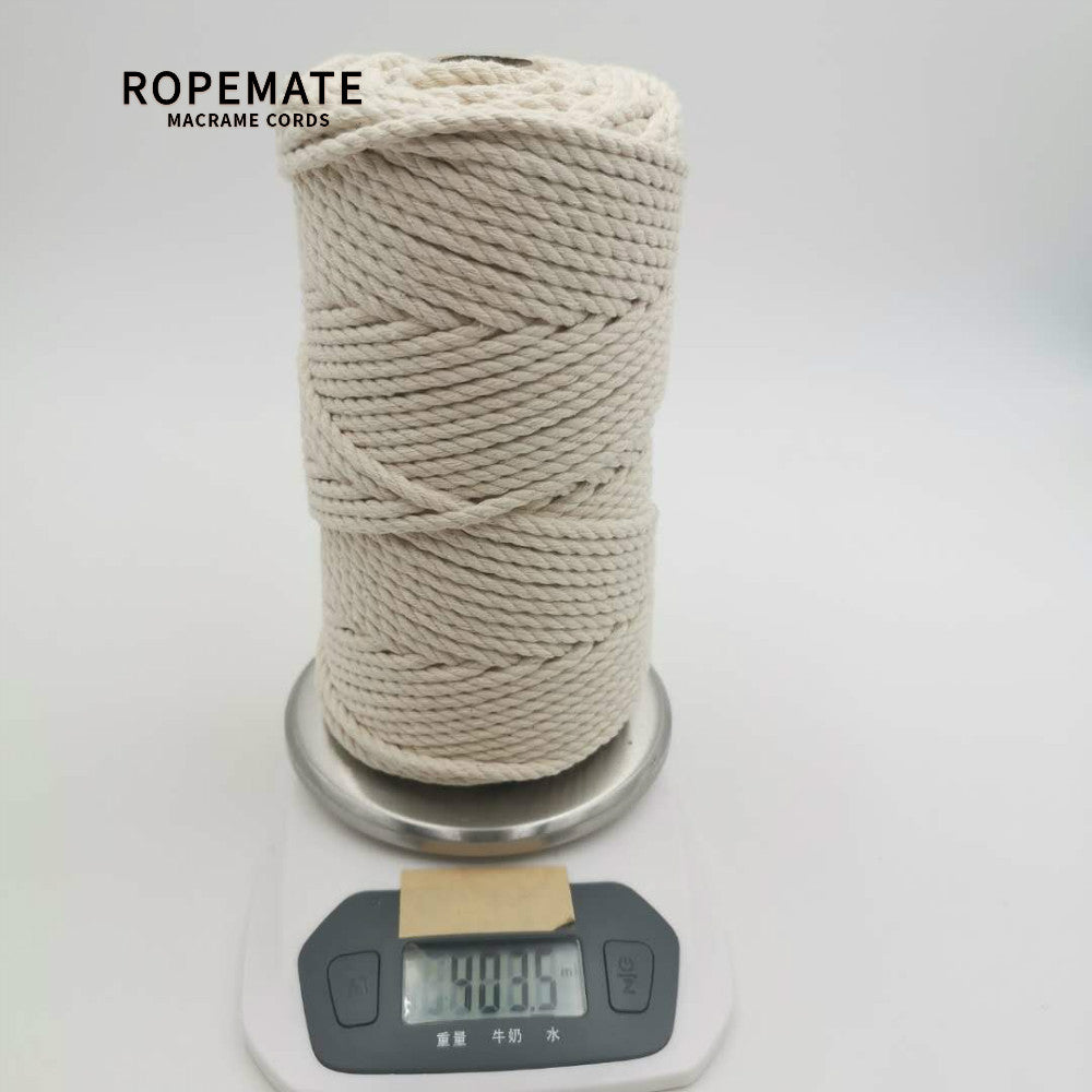 BASIC COTTON ROPE 3.5 MM - 3 STRAND - NATURAL