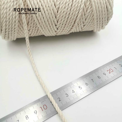 BASIC COTTON ROPE 3.5 MM - 3 STRAND - NATURAL