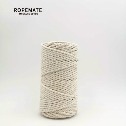 BASIC COTTON ROPE 3.5 MM - 3 STRAND - NATURAL