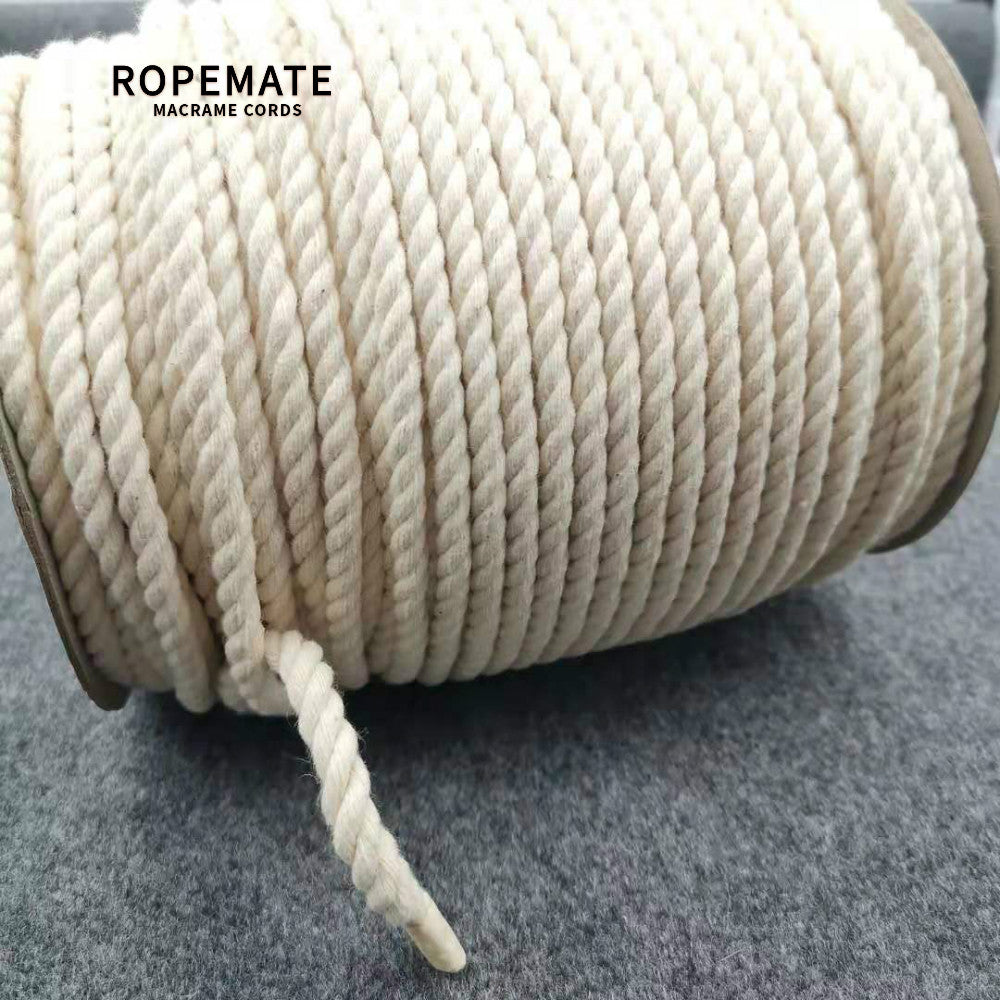 COTTON ROPE 6 MM-3 STRAND - NATURAL – ROPEMATE Macrame