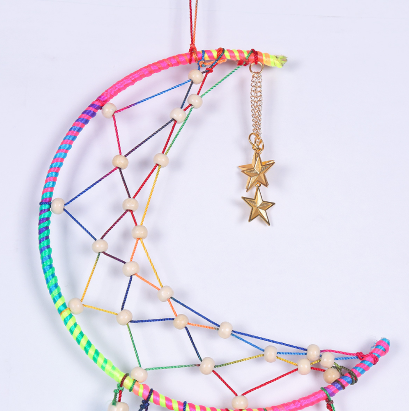 Colorful Crescent Gold Stars home decoration dream catcher pendant